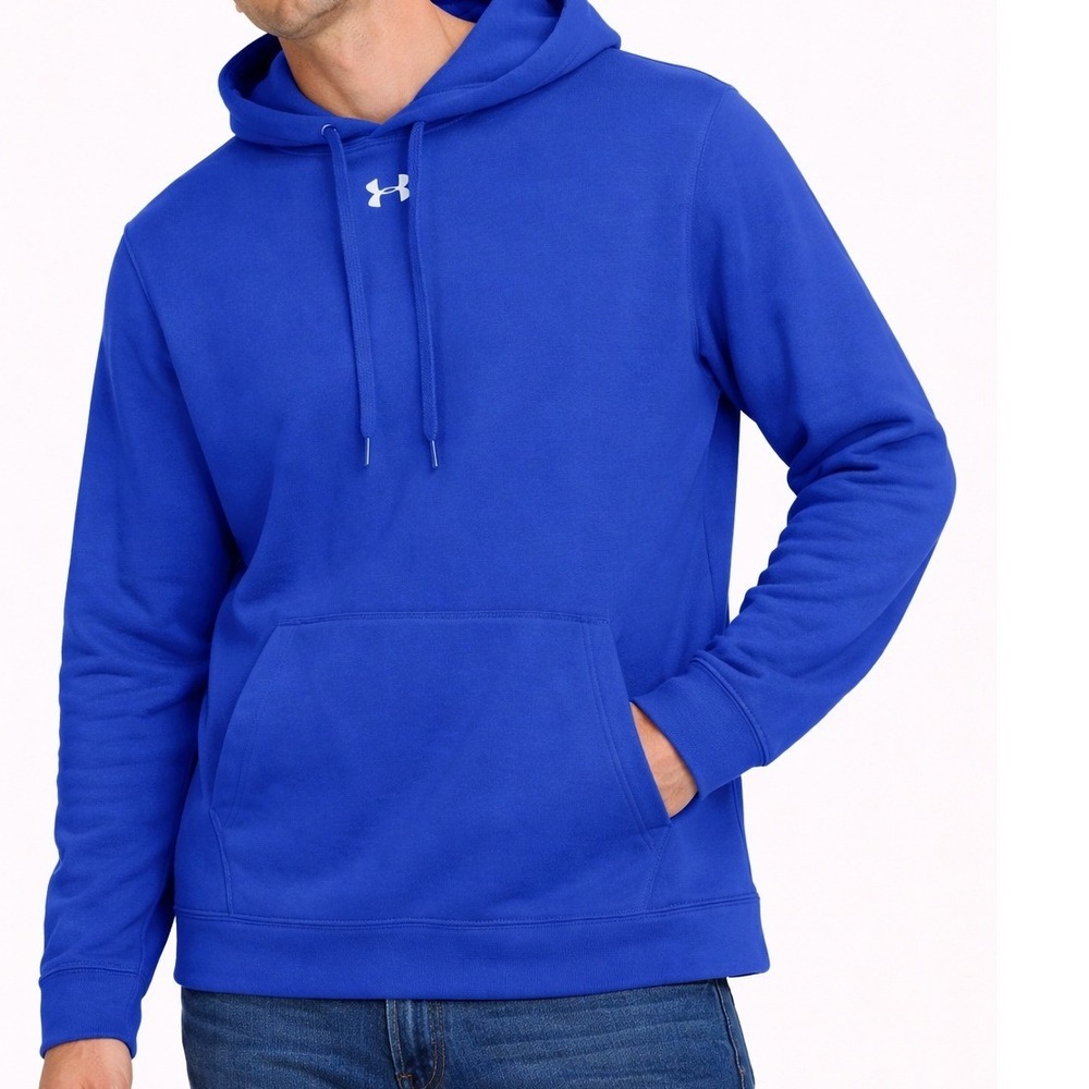 Under Armour Men's M Royal Blue Fleece Pullover Hoodie‎ Kangaroo Pocket Logo